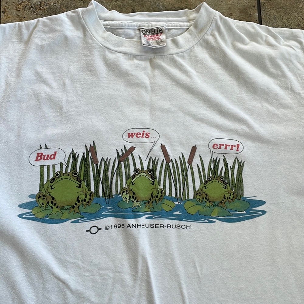 1995 vintage Anheuser-Busch Budweiser Frogs t-shirt XL single stitched